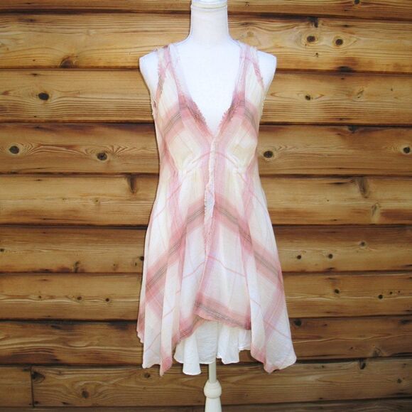 Elizabeth and James Pink Cream Plaid Dress - Picture 2 of 8
